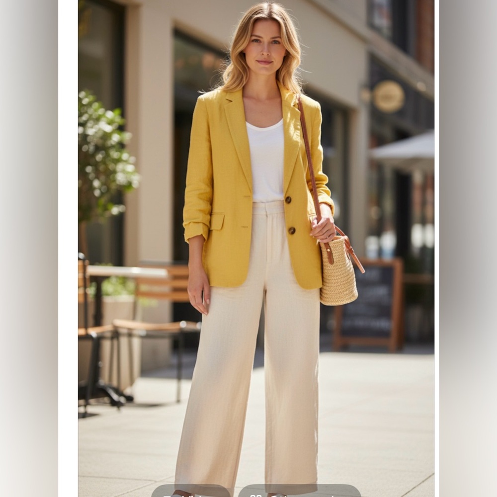 a new day Yellow Blazer with Relaxed Fit